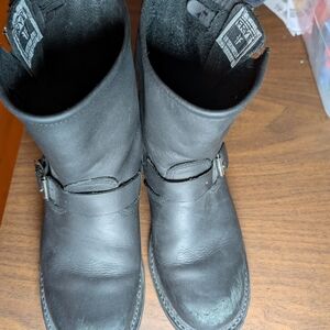 Frye Black Engineer Buckle Boots